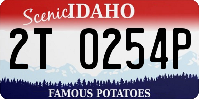 ID license plate 2T0254P