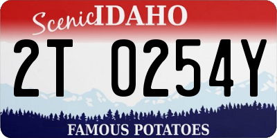 ID license plate 2T0254Y