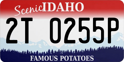 ID license plate 2T0255P