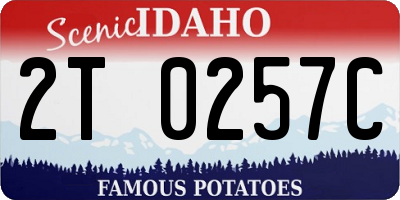 ID license plate 2T0257C