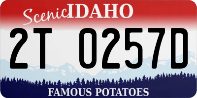 ID license plate 2T0257D