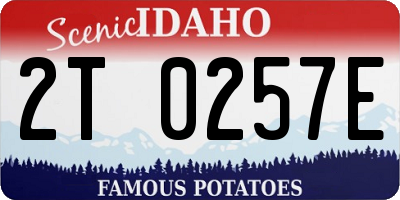 ID license plate 2T0257E