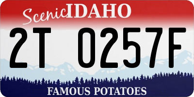 ID license plate 2T0257F