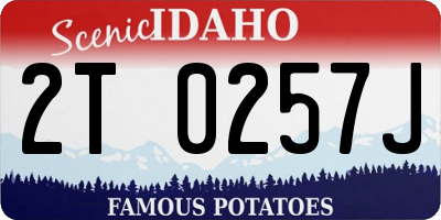 ID license plate 2T0257J