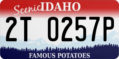 ID license plate 2T0257P