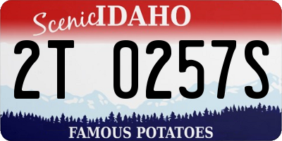 ID license plate 2T0257S