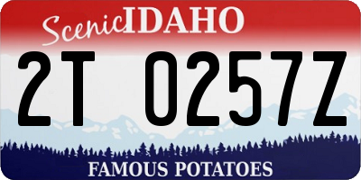 ID license plate 2T0257Z