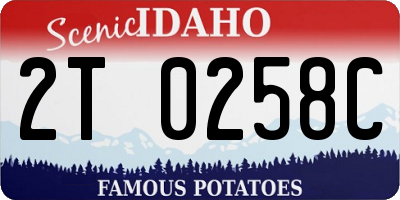 ID license plate 2T0258C
