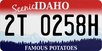 ID license plate 2T0258H