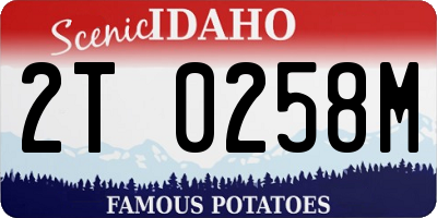ID license plate 2T0258M