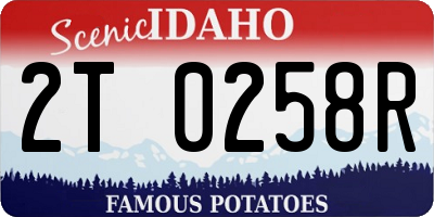 ID license plate 2T0258R