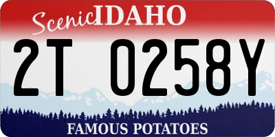 ID license plate 2T0258Y