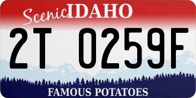 ID license plate 2T0259F