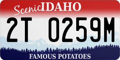 ID license plate 2T0259M