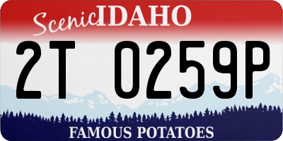 ID license plate 2T0259P