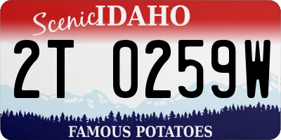 ID license plate 2T0259W