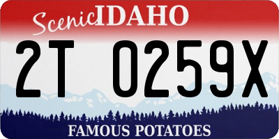 ID license plate 2T0259X
