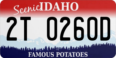 ID license plate 2T0260D