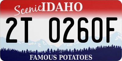 ID license plate 2T0260F