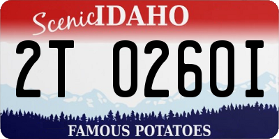 ID license plate 2T0260I