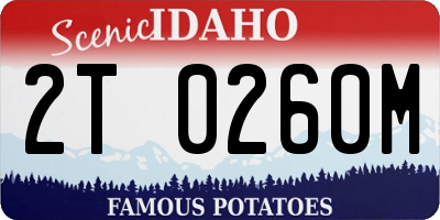 ID license plate 2T0260M