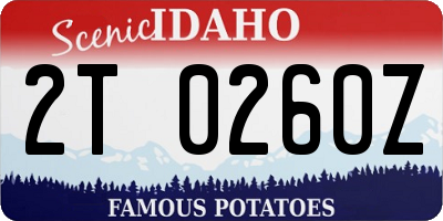 ID license plate 2T0260Z