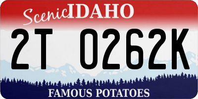 ID license plate 2T0262K