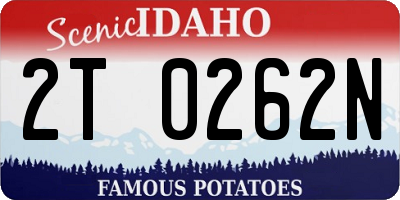 ID license plate 2T0262N