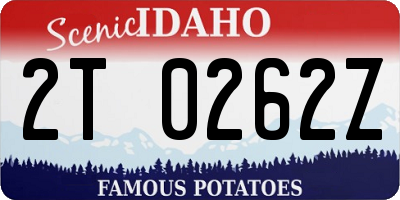 ID license plate 2T0262Z