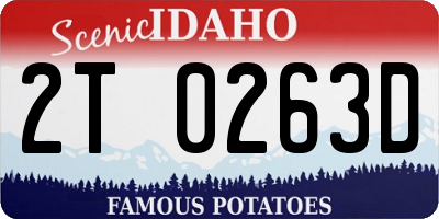 ID license plate 2T0263D