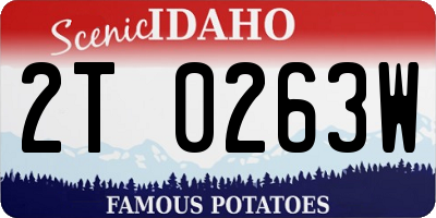 ID license plate 2T0263W