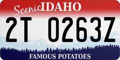ID license plate 2T0263Z