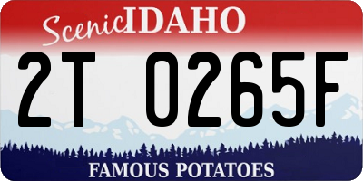 ID license plate 2T0265F