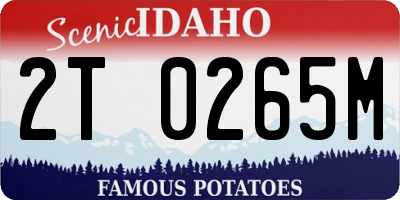 ID license plate 2T0265M