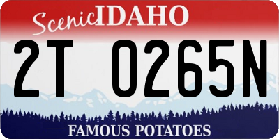 ID license plate 2T0265N
