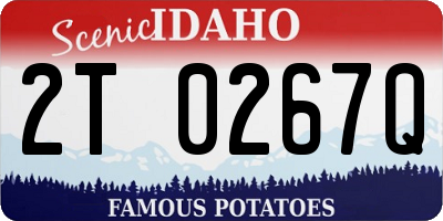 ID license plate 2T0267Q