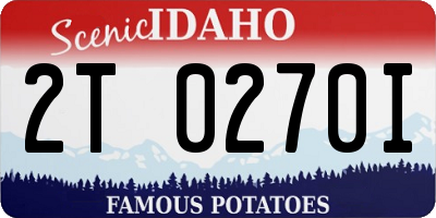 ID license plate 2T0270I