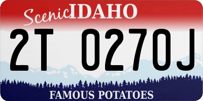 ID license plate 2T0270J