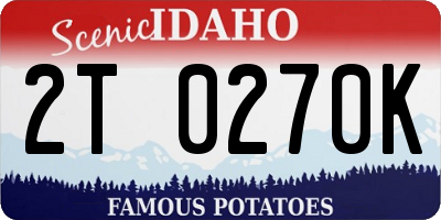 ID license plate 2T0270K