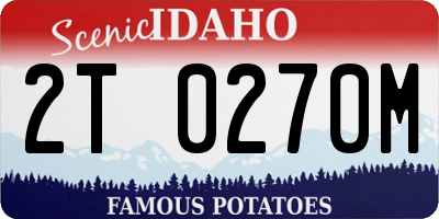 ID license plate 2T0270M