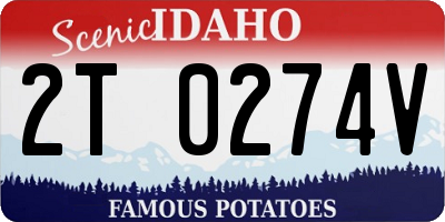 ID license plate 2T0274V