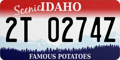 ID license plate 2T0274Z