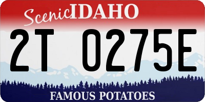 ID license plate 2T0275E