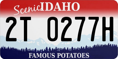 ID license plate 2T0277H