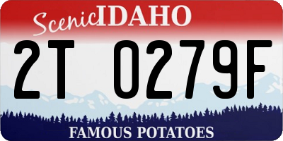 ID license plate 2T0279F