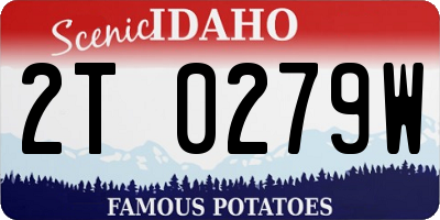 ID license plate 2T0279W