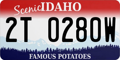 ID license plate 2T0280W