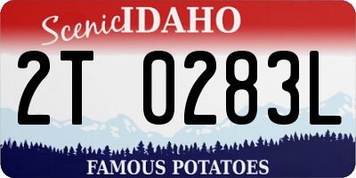 ID license plate 2T0283L