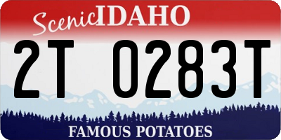 ID license plate 2T0283T