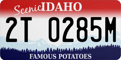 ID license plate 2T0285M